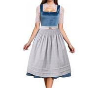 Dirndl Women's Short Costume Dress Women's Green Dirndl Dress Including Dirndl Blouse Lace Apron 3-Piece Elegant Costume Dress Modern Bavarian Costume Refined Dirndl Dresses for Oktoberfest Outfit