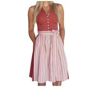 Dirndl Women's Velvet Costume Dress Women's Long Dirndl Dress Including Dirndl Aprons 2 Pieces Elegant Costume Dresses Modern Bavarian Costume Refined Costume Skirt for Oktoberfest and Carnival
