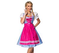 Dirndline Women's Traditional Check Dirndl Special Occasion Dress, Pink/Blue/White, XS