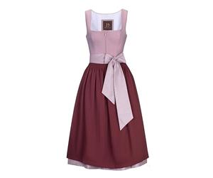 Dirndlparty Dirndl Black Costume Dress Dirndl Women's Midi with Lace Apron, 60 cm Knee-Length Dark Costume Fashion Dirndl Dress Oktoberfest Bavarian, with Sewn-in Pocket (without Blouse), red, 10
