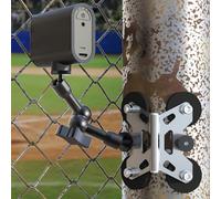 Dirose Magnetic Fence Camera Mount for Mevo Start, iPhone & Action Cameras, Dual 1/4" Mount Points Flexible Hinge Holder, Compatible with Gamechanger for Baseball & Softball Game Recording (Silver)