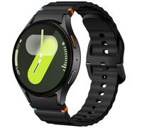 Dirrelo Band Compatible with Samsung Galaxy Watch 7 6 5 4 FE Strap 40mm 44mm, No Gap Soft Silicone Sport Bands for Galaxy Watch 6 Classic Strap 47mm 43mm/Galaxy Watchs 5 Pro/4 Classic, Black