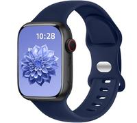 Dirrelo Compatible with Apple Watch Strap Series 10 42mm 40mm 41mm 38mm Women Men - Soft Silicone Sport Band Replacement for iWatch Apple Watch SE 3 2 Series 11 9 8 7 6 5 4 3 2 1 Straps, Dark Blue