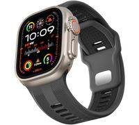 Dirrelo Compatible with Apple Watch Ultra 2 Strap 49mm 46mm 45mm 44mm 42mm Men, 26mm Wide Sport Soft Silicone Band for iWatch Ultra 2 Ultra 3 Strap SE 2 3 Series 11 10 9 8 7 6 5 4 3 2 1,Charcoal/Black