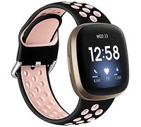 Dirrelo Compatible with Fitbit Versa 3/Fitbit Sense/Fitbit Versa 4/Fitbit Sense 2 Bands, Soft Breathable Silicone Replacement Bands for Versa 3/Versa 4/Sense 2, Small Large