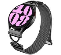 Dirrelo Compatible with Samaung Galaxy Watch 7 4 5 6 Strap 44mm 40mm - X-Shape Metal Magnetic Mesh Loop Band for Galaxy Watch FE/6 Classic 47mm 43mm/4 Classic 42mm 46mm/5 Pro Women, Black