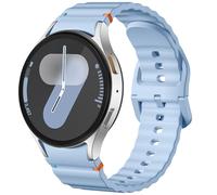 Dirrelo Compatible with Samsung Galaxy Watch 7 6 5 4 FE Strap 40mm 44mm, No Gap Soft Silicone Sport Band for Galaxy Watch 6 Classic Strap 47mm 43mm/Galaxy Watch 5 Pro/4 Classic Men,GlacierBlue