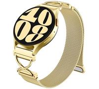 Dirrelo Metal Strap Compatible with Samaung Galaxy Watch 7 4 6 5 Strap 44mm 40mm - X-Shape Magnetic Mesh Loop Band for Galaxy Watch FE/6 Classic 47mm 43mm/4 Classic 46mm 42mm/5 Pro Women, Gold