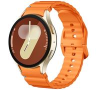 Dirrelo No Gap Strap Compatible with Samsung Galaxy Watch 7 6 5 4 FE, Soft Silicone Sport Band for Galaxy Watch 6 Classic 47mm 43mm/Galaxy Watch 5 Pro/4 Classic Women Men, Orange