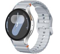 Dirrelo No Gap Straps Compatible with Samsung Galaxy Watch 7 6 5 4 FE Strap 40mm 44mm, Soft Silicone Sport Band for Galaxy Watch 6 Classic Strap 47mm 43mm/5 Pro/4 Classic Men,LightGrey