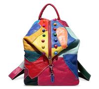 DIRRONA Fashion Anti-Theft Women's Backpack Multifunctional Shoulder Bags Daily Casual Elegant Ladies Daypack for Travel Work Shopping Dating Genuine Leather Backpacks Coloured