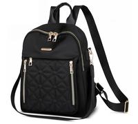 DIRRONA Fashion Multifunctional Women's Backpack Casual Shoulder Bags Travel Work Party School Nylon Small Backpacks Anti-Theft Multiple Pockets Elegant Ladies Daypack Black