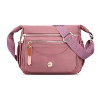 DIRRONA Fashion Simple Women Shoulder Bag Daily Casual Crossbody Bag Multi Pockets Nylon Waterproof Messenger Bag Travel Work Sport Shopping Medium Satchel Purple