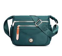 DIRRONA Fashion Simple Women Shoulder Bag Daily Casual Crossbody Bag Multi Pockets Nylon Waterproof Messenger Bag Travel Work Sport Shopping Medium Satchel Blue B