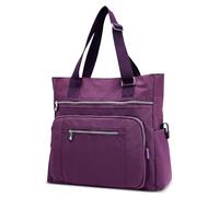 DIRRONA Fashion Women Shoulder Bag Casual Large Capacity Handbag Multi Pockets Nylon Waterproof Simple Shoulder Bags Daily Travel Work Shopping Satchel Purple