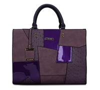 DIRRONA Handbag Shoulder Bags Handbags Women Crossbody Bag Large Bags for Women Contrasting Color Design Shoulder Bag PU Leather Tote Bag Violet