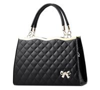 DIRRONA Handbags For Women Elegant Ladies Crossbody Bag Playful Cute Shoulder Bags Bow Decoration Top Handle Bags Travel Party Messenger Bag Pu Leather Women Handbag Classic Hand Shoulder Bag Black