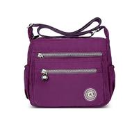 DIRRONA Lady Shoulder Bag Fashion Women Messenger Bag Medium Satchel Bag Casual Women Nylon Waterproof Shoulder Crossbody Bag Travel Work Sport Women Messenger Bag Purple