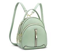 DIRRONA Mini Backpacks for Women - Fashion Convertible Shoulder Bag Handbag Lightweight PU Leather Rucksack, Waterproof Casual Travel & Work Bag Mint Green