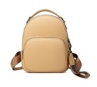 DIRRONA Women Backpack Shoulder Bags Casual Backpacks for Women Medium Lightweight Fashion Backpacks Travel Work Shopping Pu Leather Waterproof Ladies Rucksack Rhinestone Decoration Khaki