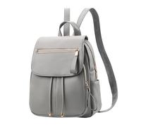 DIRRONA Women’s Anti-Theft Small to Medium Backpack, PU Leather Lightweight Fashion Rucksack, Water-Repellent for Work, Travel and City Commuting Light Dove Grey