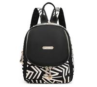 DIRRONA Women Small Backpack Fashion Cute Shoulder Bags Small Crossbody Purse Travel Shoulder Bags Casual Womens Chest Bag Work Camping Outdoor Nylon Printed Design Backpack Black B