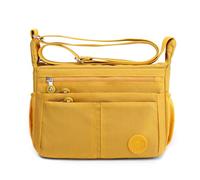 DIRRONA Womens Crossbody Shoulder Bag - Large Lightweight Nylon Bags Multiple Pockets Adjustable Strap Ideal for Casual Travel Work and Daily Use Sunny Yellow