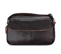 DIRRONA Women's Genuine Leather Shoulder Bags Fashion Casual Crossbody Bag Medium Women Hobos Bag Work Shopping Daily Travel Vintage Messenger Bag Slouch Bag Brown A