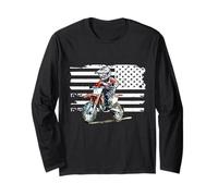 Dirt Bike American Flag Motocross - Motocross Kid Racing Long Sleeve T-Shirt