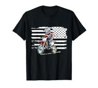 Dirt Bike American Flag Motocross - Motocross Kid Racing T-Shirt