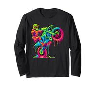 Dirt Bike Drip Motorcross Biker Dripping Motorbike Rider Long Sleeve T-Shirt