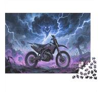 Dirt Bike Jigsaw 1000 Piece Challenge Toys for Adults Evil Spirit Chariot Impossible Jigsaw Puzzles Educational Game Home Decoration 1000pcs (75x50cm)