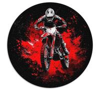 Dirt Bike Jigsaw 1000 Piece Round Puzzle Splash Ink Effects Family Game Stress Reliever Difficult Challenge Perfect for Home Decor And Gifts 1000pcs (67.5x67.5cm)