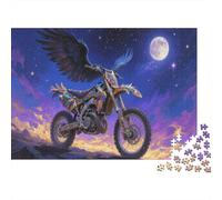 Dirt Bike Jigsaw 1000 Pieces Challenge Toys for Adults Evil Spirit Chariot Impossible Jigsaw Puzzles Educational Game Home Decoration 1000pcs (75x50cm)
