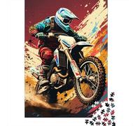 Dirt Bike Jigsaw Puzzles Puzzle for Adults Kids. 1000 Pieces Whimsical Challenge Toy Educational Games Home Decoration for Educational Games Gifts 1000pcs (75x50cm)