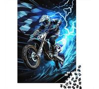 Dirt Bike Jigsaw Puzzles Puzzles for Adults Kids. 1000 Piece Whimsical Challenge Toy Educational Games Home Decoration for Educational Games Gifts 1000pcs (75x50cm)