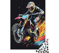 Dirt Bike Jigsaw Puzzles Puzzles for Adults Kids. 1000 Piece Whimsical Challenge Toy Educational Game Home Decoration for Educational Games Gifts 1000pcs (75x50cm)