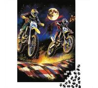 Dirt Bike Jigsaw Puzzles Puzzles for Adults Kids. 1000 Piece Whimsical Challenge Toy Educational Games Home Decoration for Educational Games Gifts 1000pcs (75x50cm)