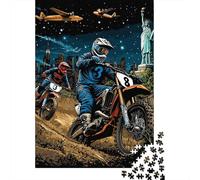 Dirt Bike Jigsaw Puzzles Puzzles for Adults Kids. 1000 Pieces Whimsical Challenge Toy Educational Games Home Decoration for Adults& Kids Age 14 Years Up 1000pcs (75x50cm)