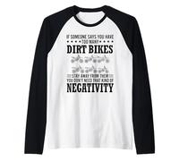 Dirt Bike Lover Humor Stay Away from Negativity Positive Raglan Baseball Tee