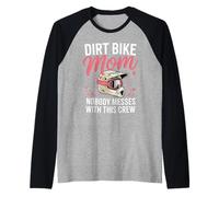 Dirt Bike Mom Nobody Messes with This Crew Gift Raglan Baseball Tee