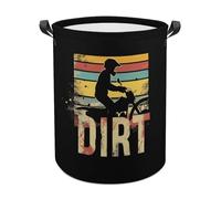 Dirt Bike Morocycle Funny Laundry Baskets Collapsible Waterproof Clothes Hamper Storage Bins with Handles 13.8"x13.8"x17.3" 17.3"x17.3"x17.3"