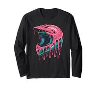 Dirt Bike Motocross Helmet Covered in Melting Donut Icing Long Sleeve T-Shirt