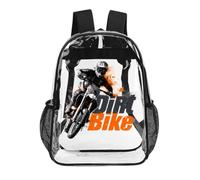 Dirt Bike Mountain Motorcycle Transparent Backpacks Clear Bags 17Inch
