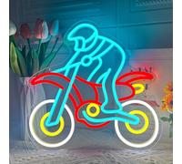 Dirt Bike Neon Signs Motercycle Neon Light for Wall Decor USB-Powered Dimmable Car LED Neon Light Ideal for Children's Bedrooms Playrooms Garages Man Caves Top Choice for Birthday Gifts