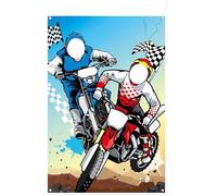 Dirt Bike Photo Door Banner Motocross Photo Backdrop Sport Theme Birthday Party Decoration Large Photo Booth Backdrop for Dirt Bike Party Decor 180 * 90cm (Dirt Bike)