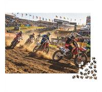 Dirt Bike Puzzle for Adults 1000 Piece Recycled Motorcycle Race Puzzles for Elderly Impossible Hard Difficult Challenging Great Gift Idea for Women 52x38cm/1000pcs