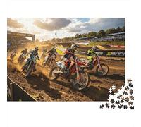 Dirt Bike Puzzle for Adults 1000Pc Recyclable Motorcycle Race Senior Puzzles Impossible Hard Difficult Challenging Relieve Senile Dementia Activity 70x50cm/1000pcs