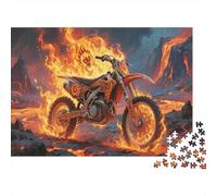 Dirt Bike Puzzles 1000 Pieces Challenge Toys for Adults Evil Spirit Chariot Impossible Jigsaw Puzzles Educational Games Home Decoration 1000pcs (75x50cm)