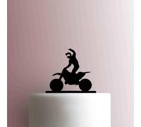 Dirt Bike Racer - Acrylic Cake Topper 8 Inch Width/Fuchsia